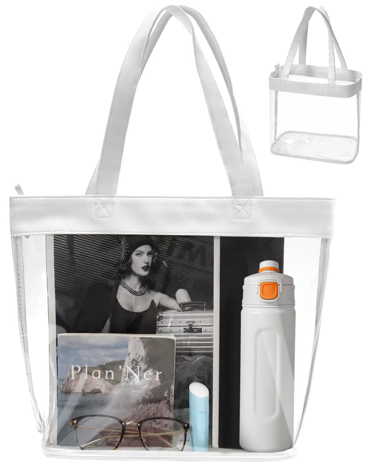 Clear Stadium Bag 12x6x12, Water Resistant Tote for Events & Festivals