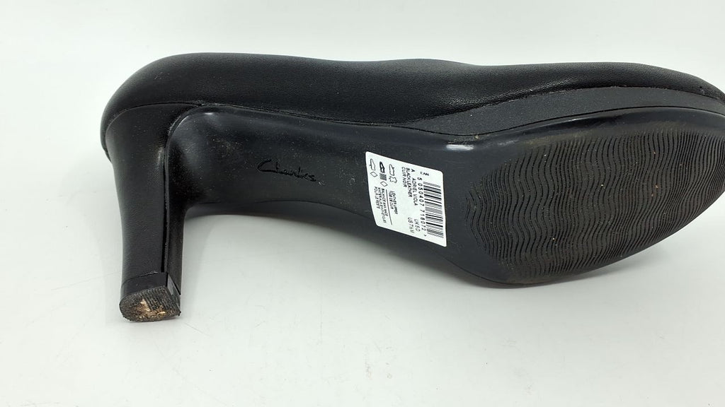 Clarks womens Adriel Viola Dress Pump, Black Leather, 7.5 US