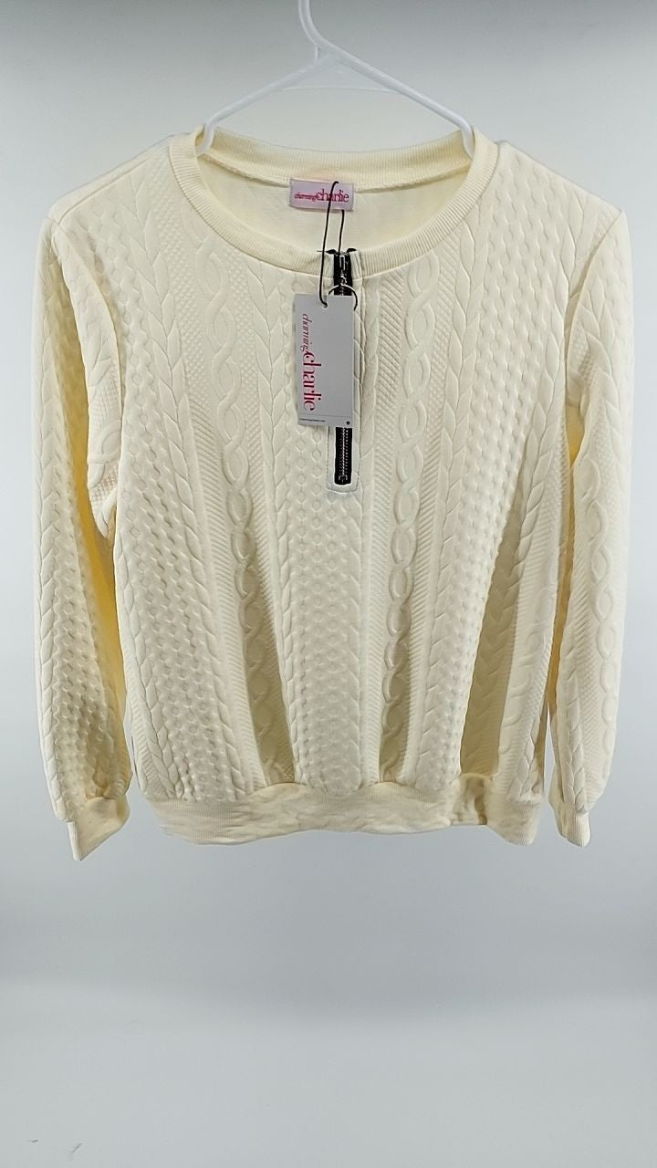 Texture Half Zip Long Sleeve Sweatshirt