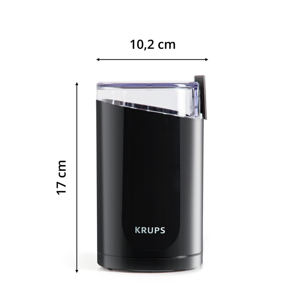 KRUPS Electric Spice & Coffee Grinder, 3 Oz, Stainless Steel Blades, Black
