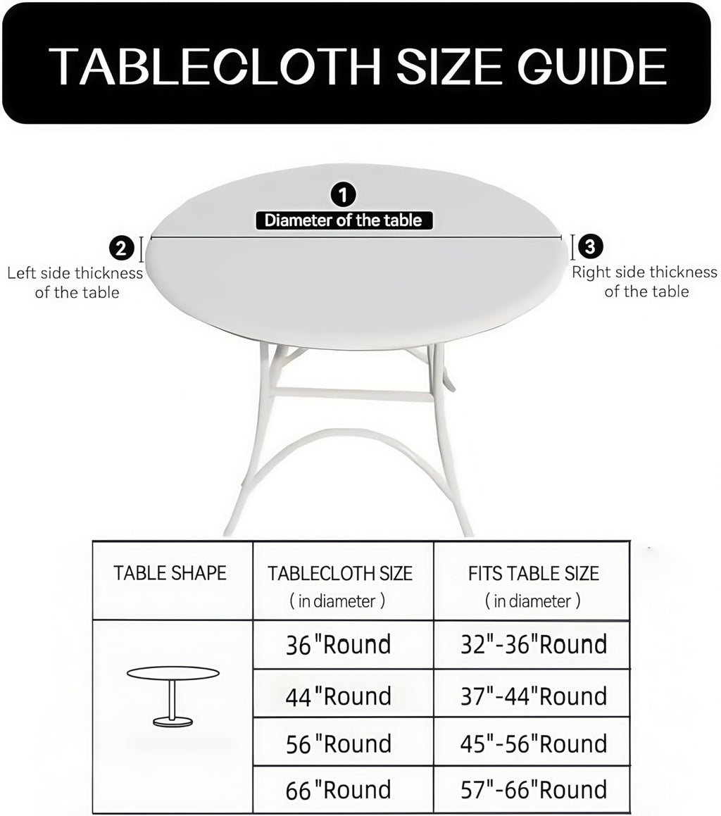 Round Vinyl Fitted Tablecloth 32-36 In, Elastic Edge, Weave Design