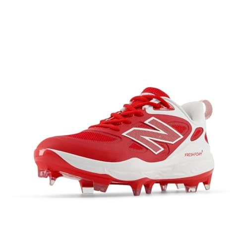 New Balance Women's Fresh Foam Velo V4 Molded Softball Shoe, Team Red/White, 10
