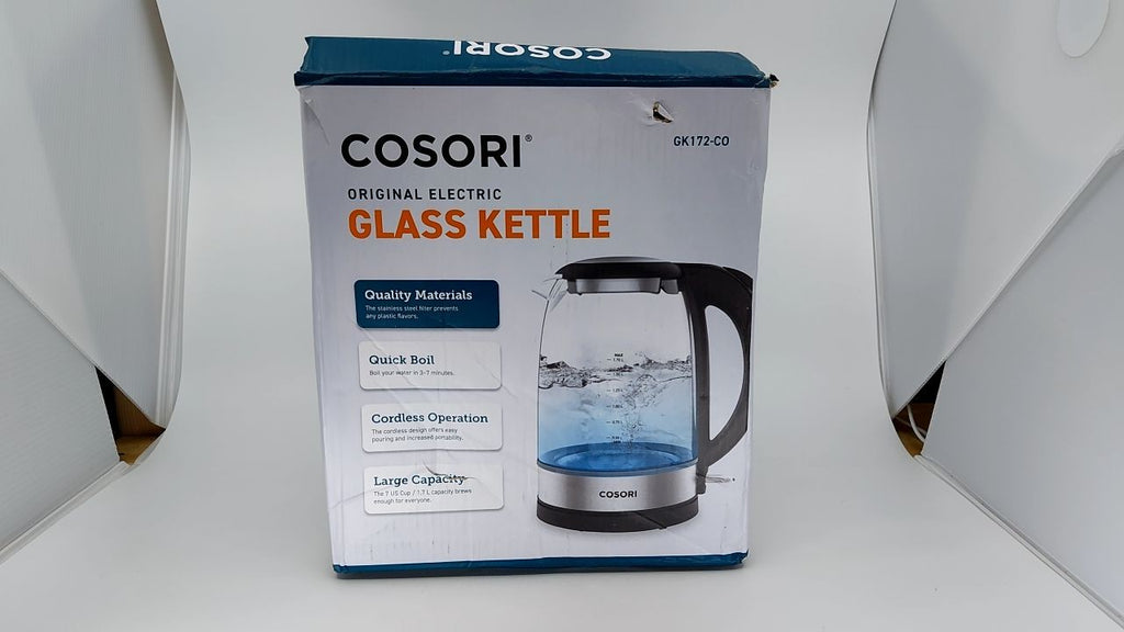Cosori 1.8 Quart Electric Kettle, Glass, Black, Fast Boil, 1500W