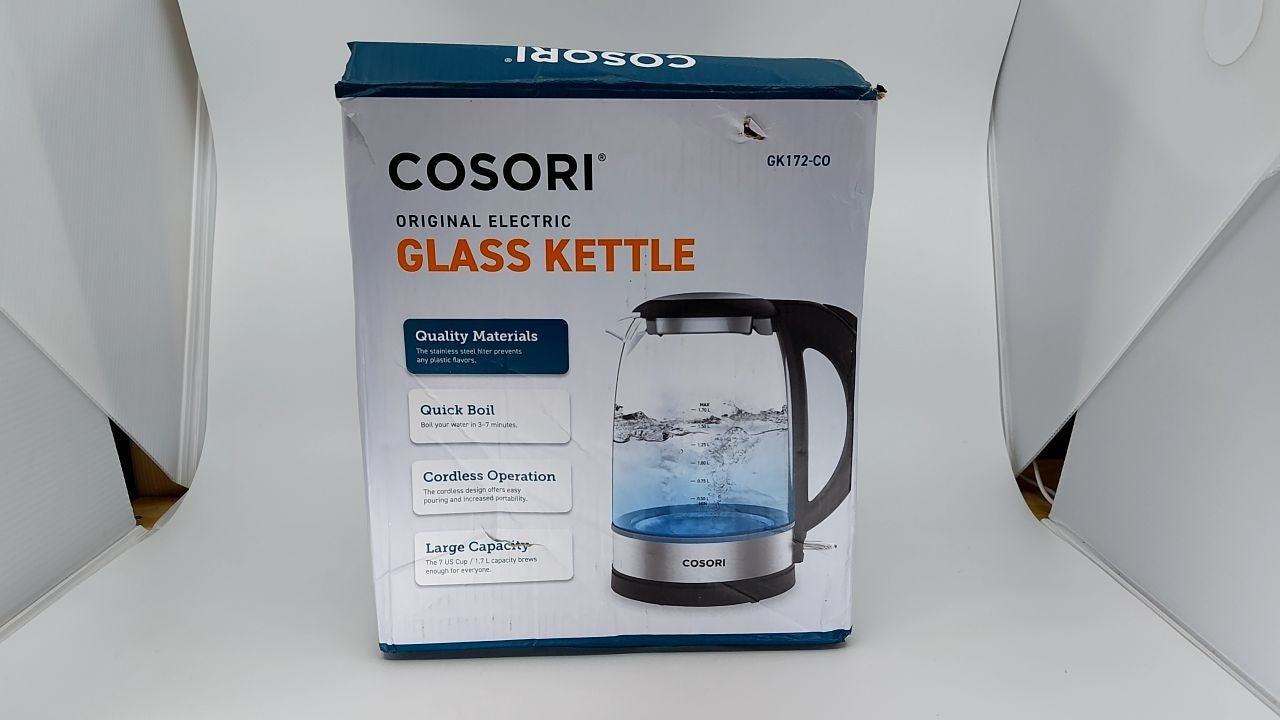 Cosori 1.8 Quart Electric Kettle, Glass, Black, Fast Boil, 1500W