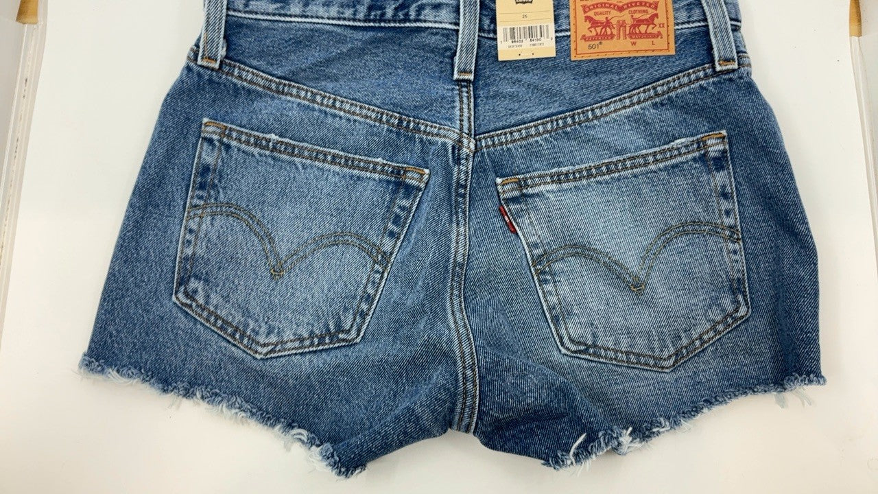 Levi's Women's 501 Shorts 26 Blow Big Horns High Rise Denim