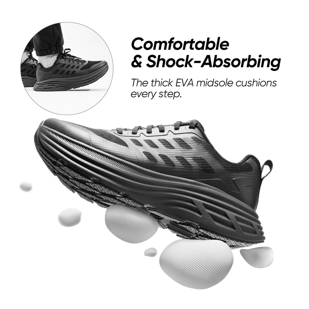 NORTIV 8 Men's Size 12 All Black Athletic Shoes for Walking & Running