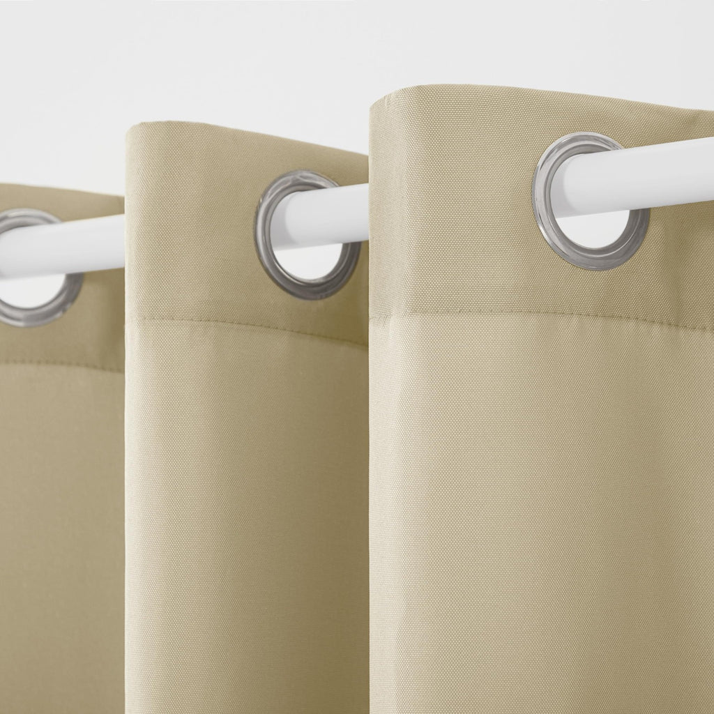 Light Filtering Grommet Top Curtains 54x108 Natural 2-Pack Indoor Outdoor