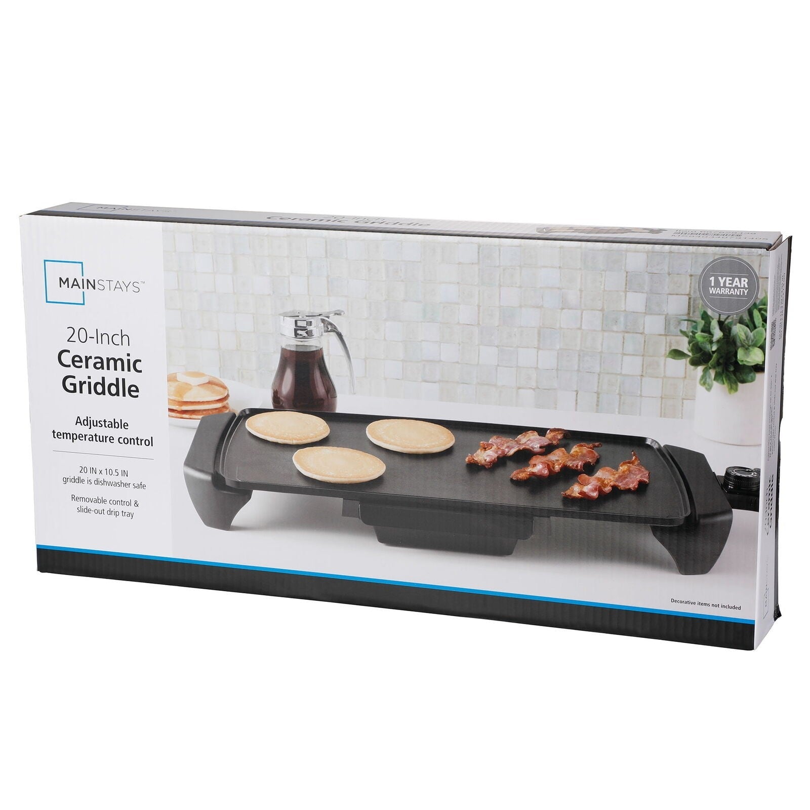 Mainstays Electric Griddle, Dishwasher Safe Parts 1500 W