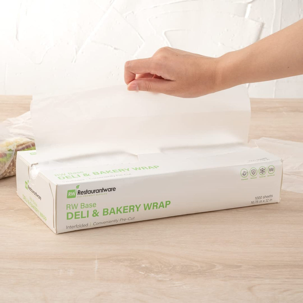 Interfolded Plastic Deli Wraps, 10.75 x 12 In, 1000 Sheets, Disposable