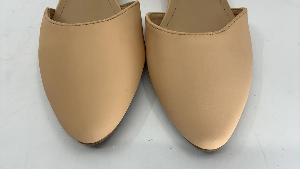 DREAM PAIRS Women's Ankle Strap Flats, Size 9, Low Wedge, Nude/Nubuck