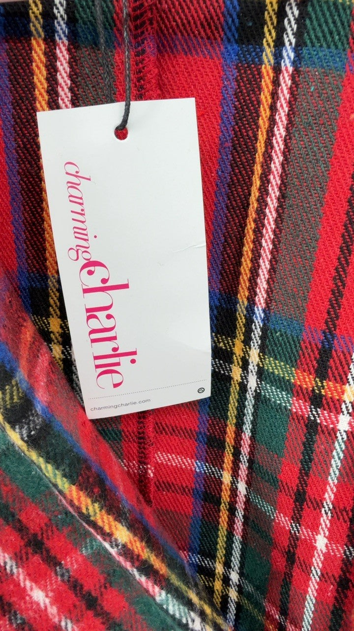 Plaid Single-Button Blazer
