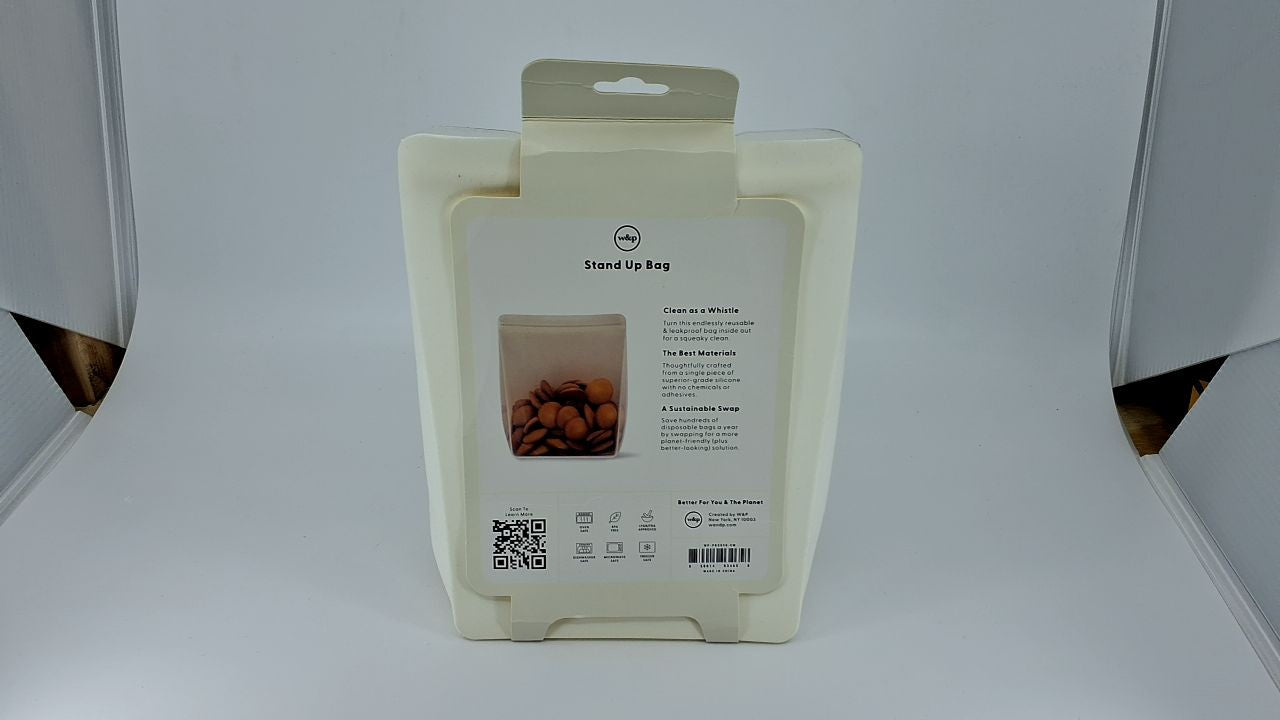 W&P Silicone Sandwich Storage Bag 34oz, Cream, Microwave & Dishwasher Safe