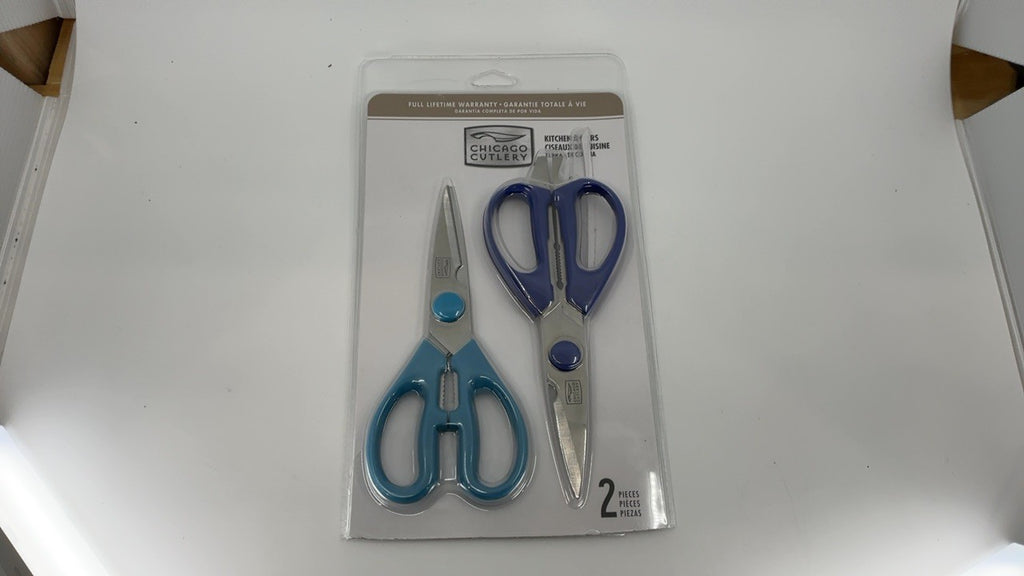 Versatile 2-Pack Kitchen Scissors, Soft Grip & Built-In Bottle Opener