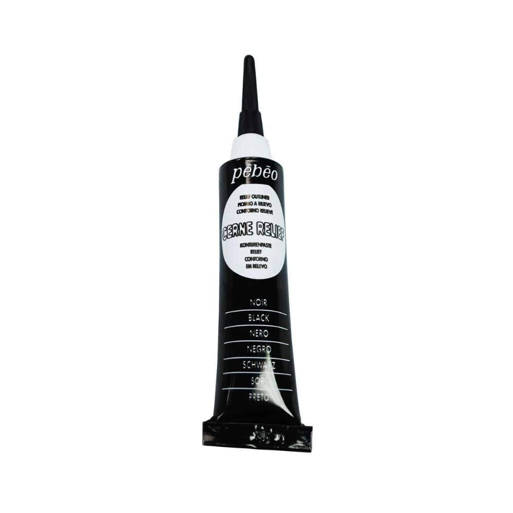 Pebeo Vitrail Cerne Relief Paint 20ml Tube Black Dimensional