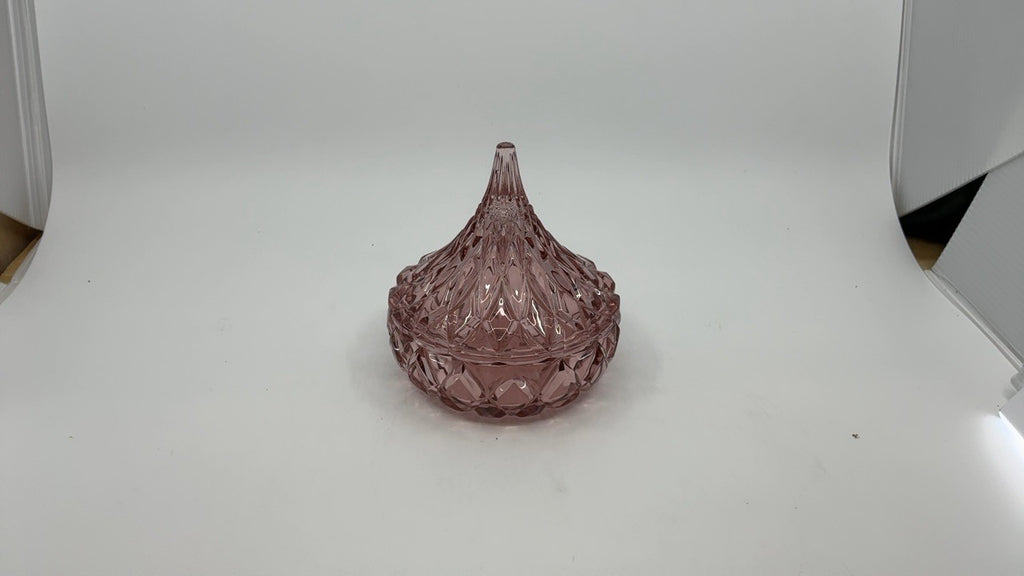 Godinger Blush Glass Hershey Kiss Candy Dish - A Sweet and Stylish Delight
