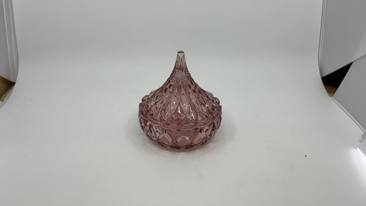 Godinger Blush Glass Hershey Kiss Candy Dish - A Sweet and Stylish Delight