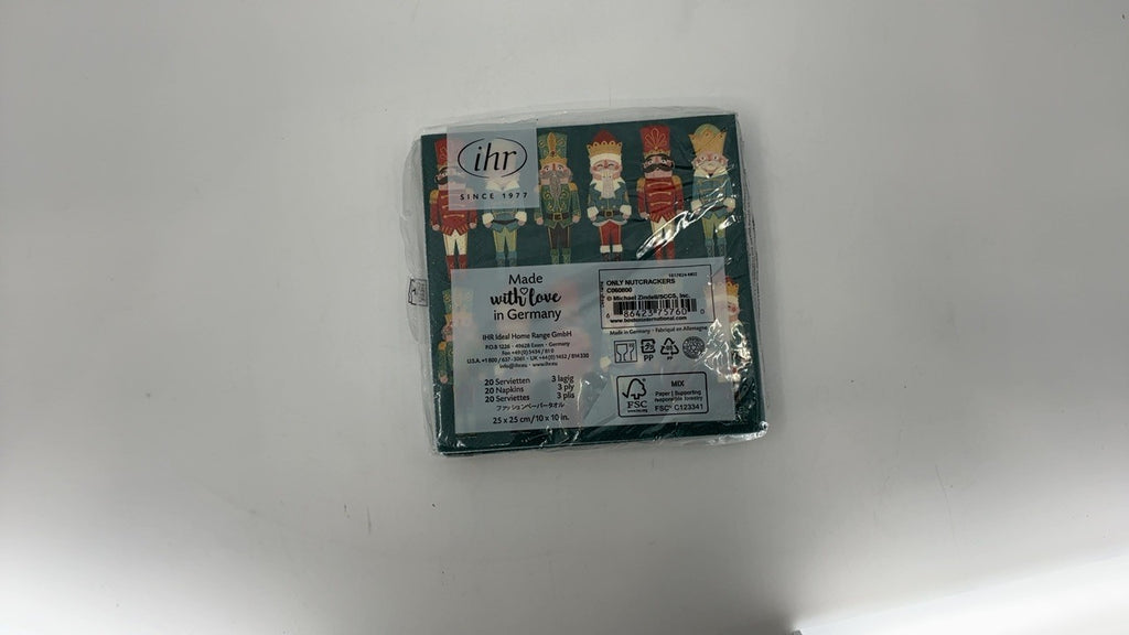 IHR 3-Ply Paper Cocktail Napkins 5x5 In Nutcracker Design, 20-Count