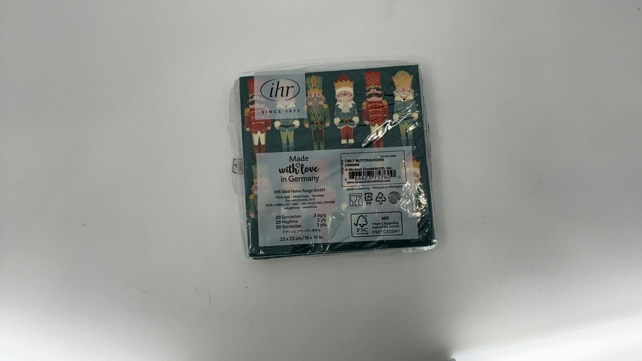 IHR 3-Ply Paper Cocktail Napkins 5x5 In Nutcracker Design, 20-Count