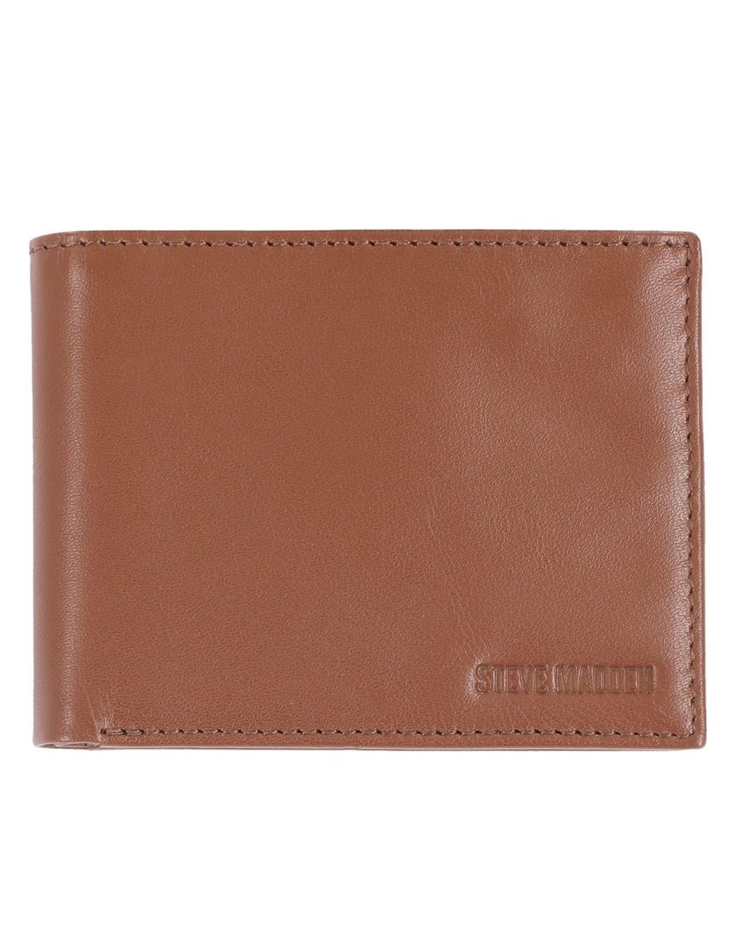 Men's Leather Wallet Extra Capacity, Cognac, Slim Design, One Size