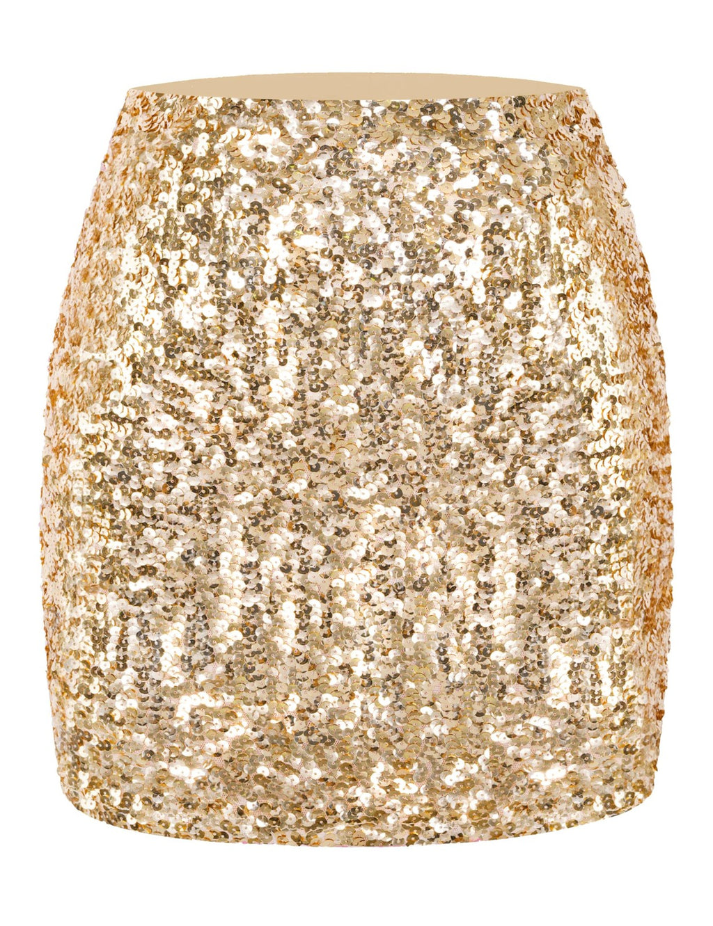 Sparkly Sequin Skirt Women's Bodycon Mini Champagne Medium