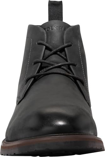 Cole Haan Mens Chukka Boot 12M Black/Truffle Waxy Leather Water Resistant
