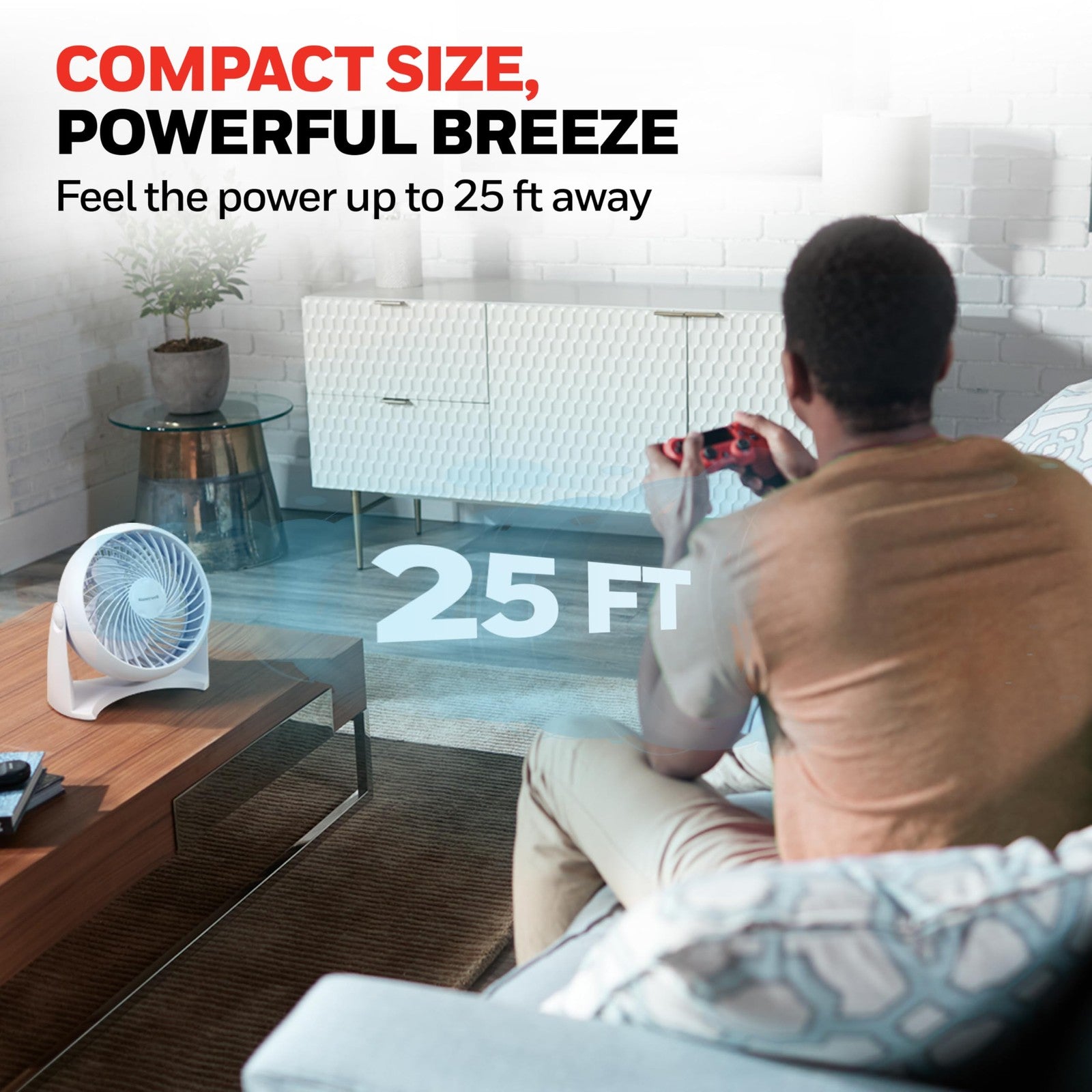 Honeywell HT-904 Air Circulator Fan, Small, White, 90° Adjustable Head