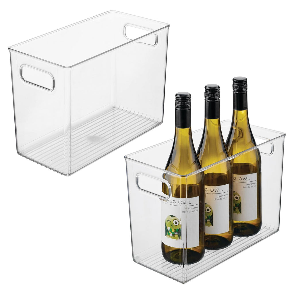 Set of 2 iDesign Pantry Bins, Clear, w/ Handles for Kitchen Organization
