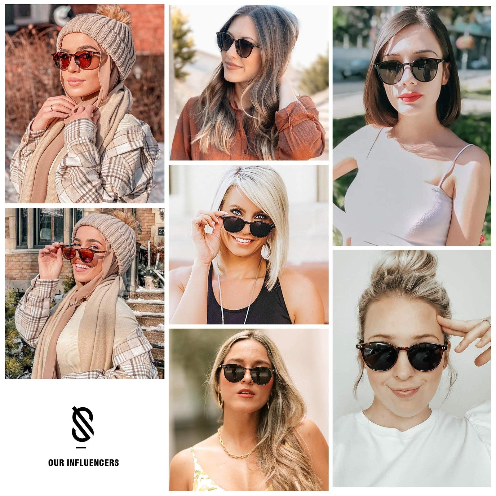 SOJOS Small Round Sunglasses UV400 Tortoise/Grey for Men & Women