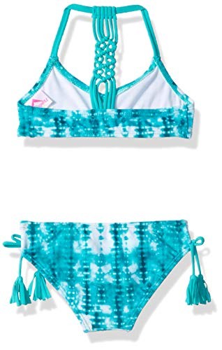 Kanu Surf Girls V-Neck Bikini Swimsuit Set, Willow Green Tie-Dye, Size 7