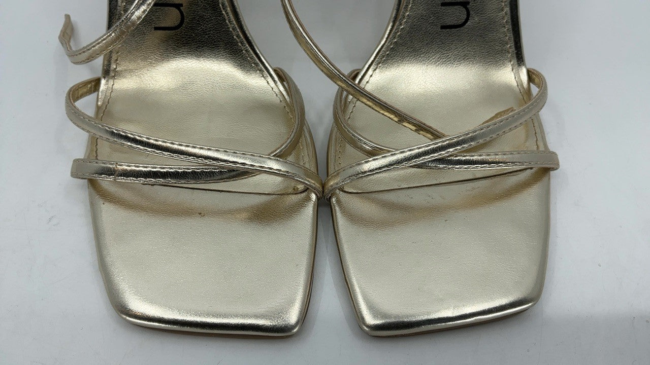 Calvin Klein Women's Tegin Heeled Sandal, Gold, 9.5