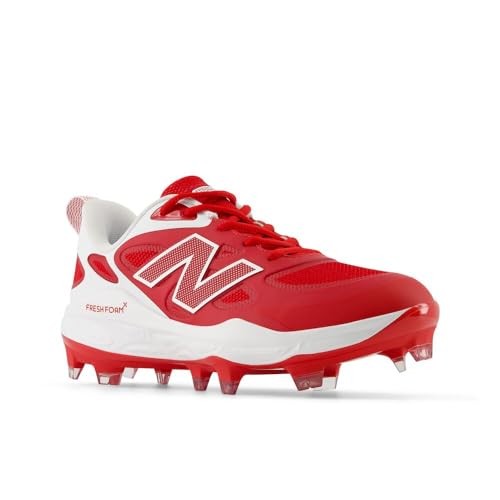 New Balance Women's Fresh Foam Velo V4 Molded Softball Shoe, Team Red/White, 10