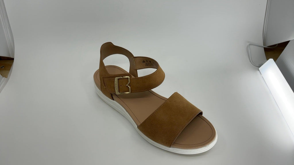 Dr. Scholl's Shoes Shoes Womens Time Off Sky Sandal Honey Brown Smooth 9.5 M