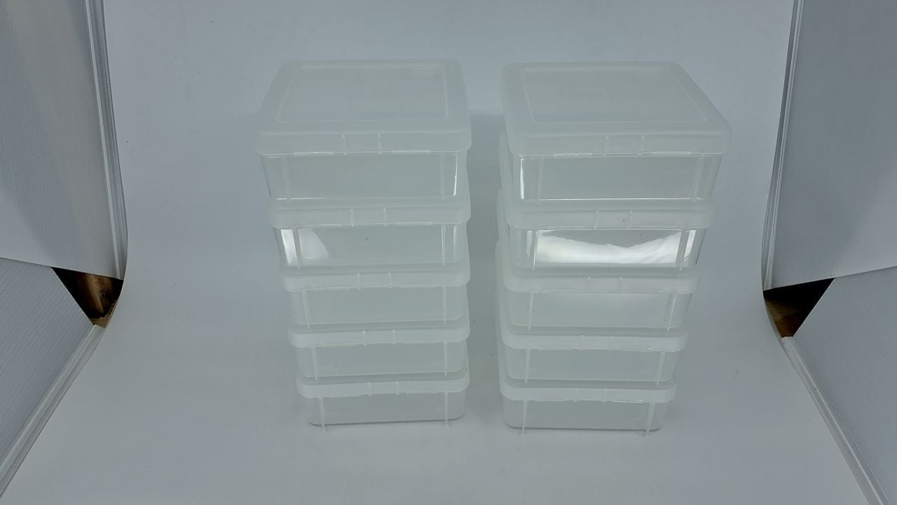 10-Pack Clear Plastic Storage Box Organizer w/ Snap Lid - Small