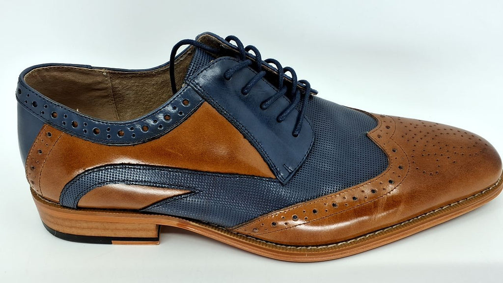 Stacy Adams Men's Ivingale Wingtip Lace Up Oxford, TAN Multi, 10