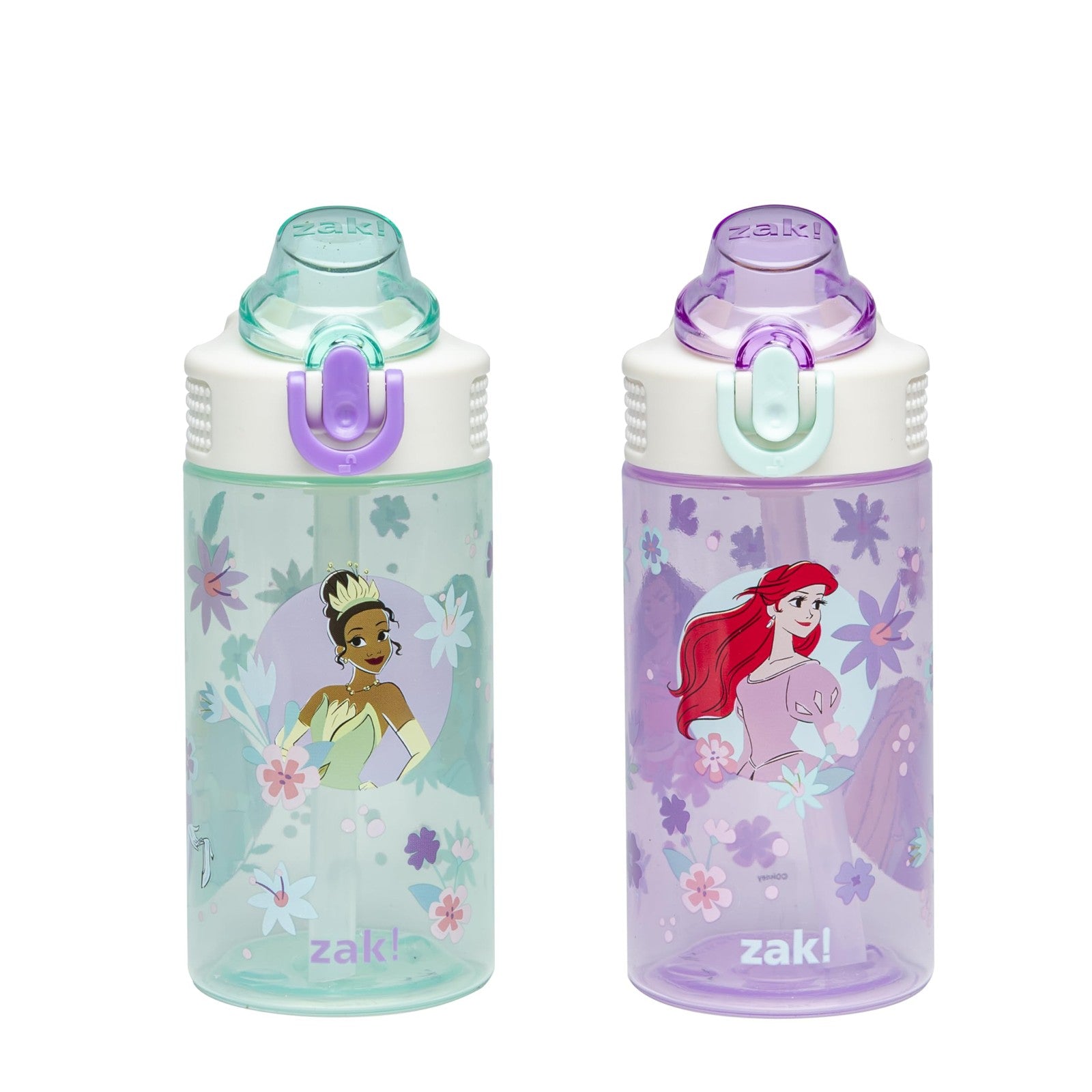 Disney Princess Kids Water Bottle 2-Pack, 16oz, Leak-Proof, Durable Plastic