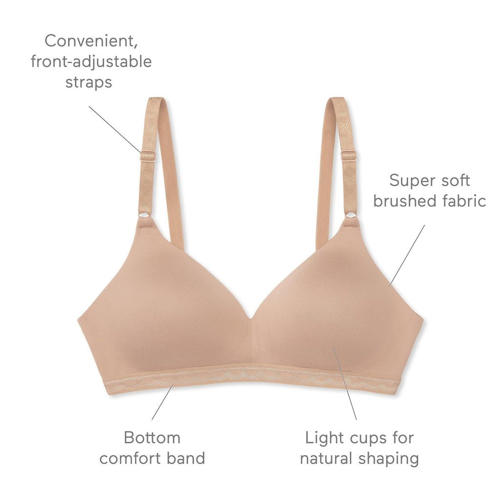 Cloud 9 Super Soft Wireless Comfort Bra 1269, 36C, Toasted Almond
