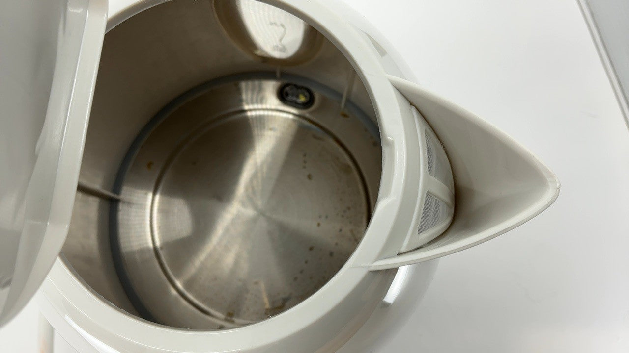 OVENTE 1.7L White Electric Kettle w/ Water Level Gauge & Removable Filter
