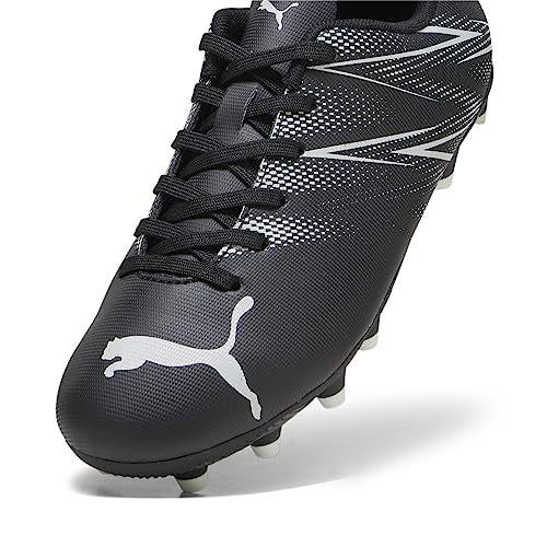 PUMA Attacanto Firm AG Soccer Cleats, Black-Silver Mist, 13 Little Kid