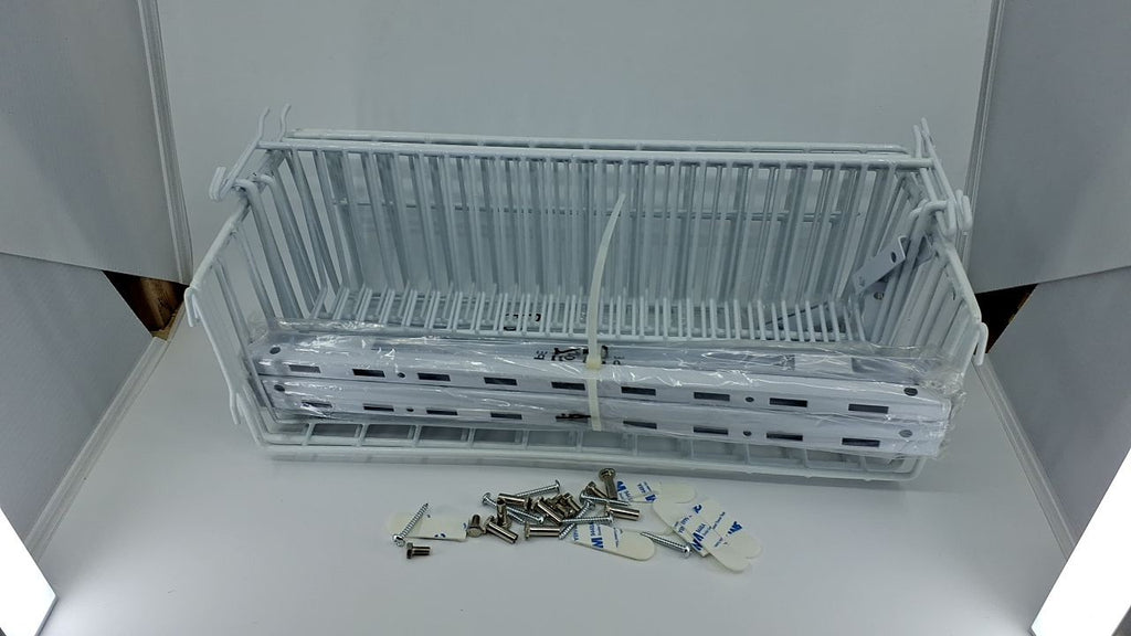 Over-The-Door Pantry Organizer - 6 Adjustable Baskets - White Steel
