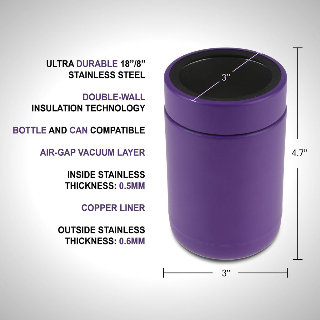 12 oz Stainless Steel Vacuum Insulated Can Cooler - Purple