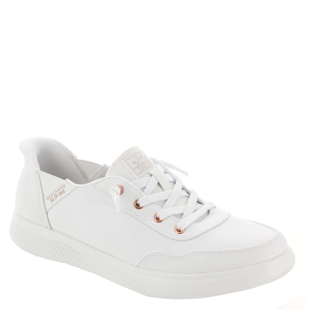Skechers Women's Hands Free Slip-Ins Skip Cute - B Cute Sweet Sneaker, White, 6