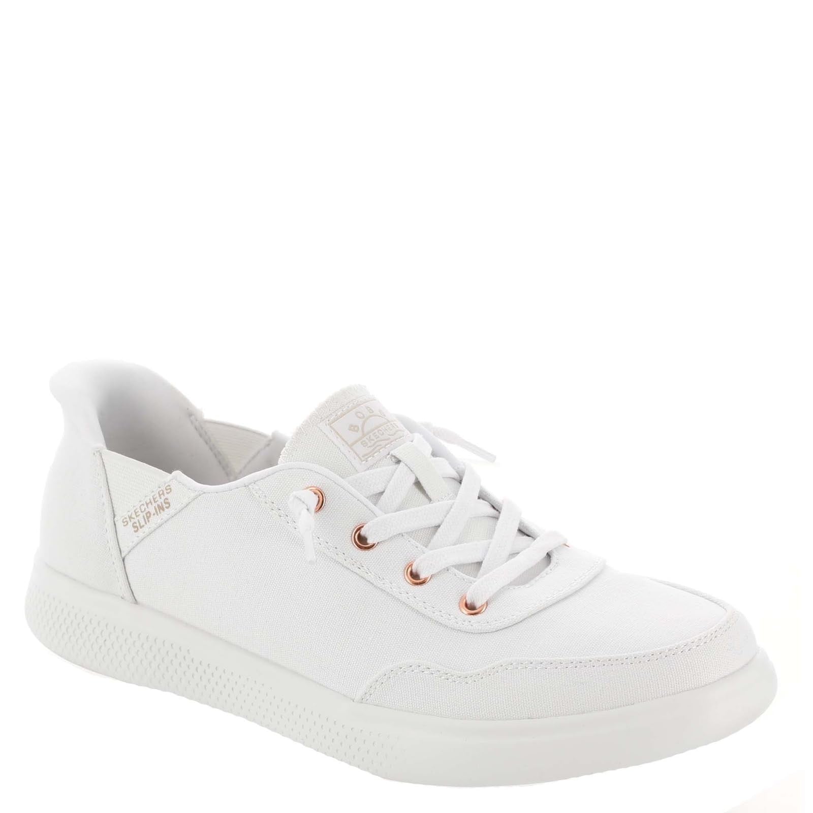Skechers Women's Hands Free Slip-Ins Skip Cute - B Cute Sweet Sneaker, White, 6