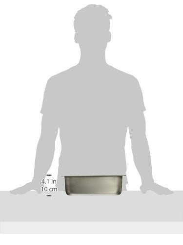 Winco 1/3 Size Pan, 4-Inch,Stainless Steel,Medium, 12.75"D x 7"W x 4"H