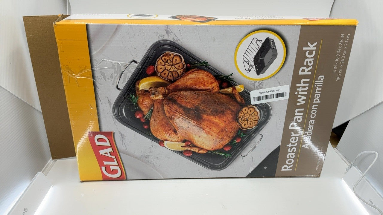 Glad Roasting Pan 15x10.3in - Durable Nonstick Bakeware for Turkey
