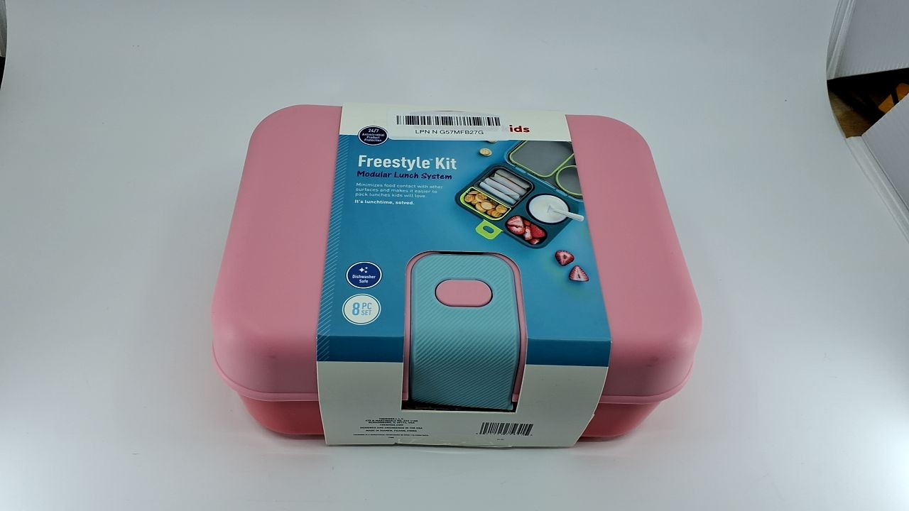 THERMOS Kids Freestyle 8 Piece Food Storage Kit, Pink/Peach