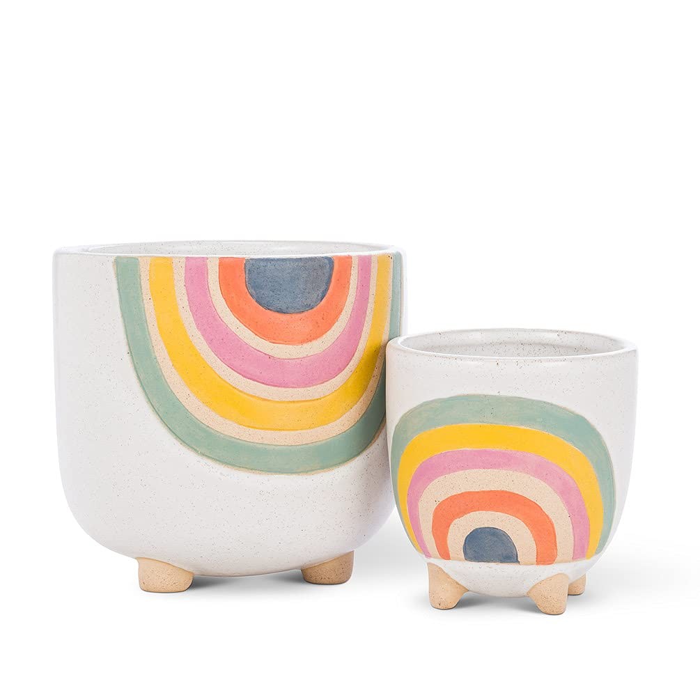 Abbott Collection Small Rainbow Planter with Legs, 4" H