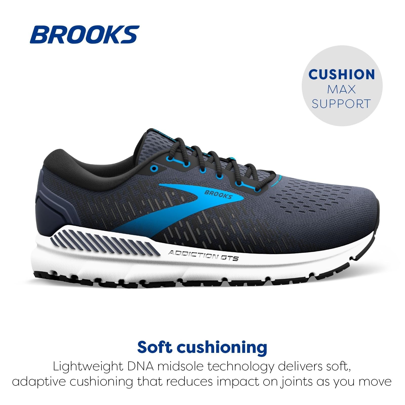 Brooks GTS 15 Men's Supportive Running Shoe 9.5 Wide India Ink/Black/Blue