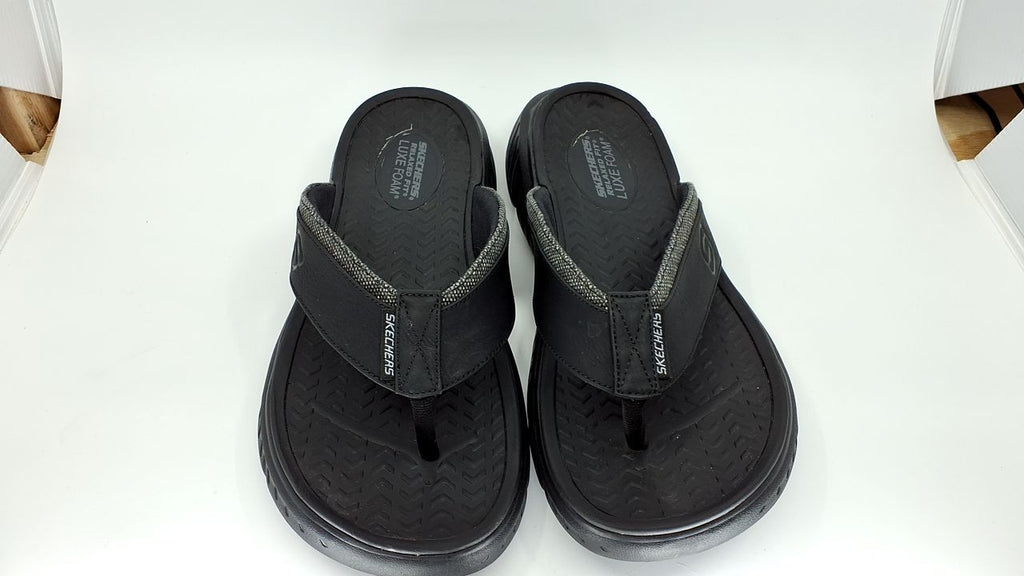 Skechers Men's Harver Thong Sandal, BBK, 12