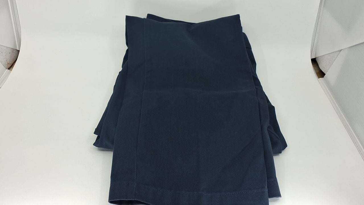 Slim-Fit Flat-Front Chino Pants, Navy, 33W x 28L, Wrinkle-Resistant