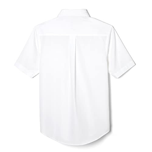 Boys White Short Sleeve Dress Shirt, 16 Husky, Poplin